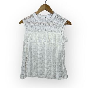 Endless Rose White High Neck Lace Top - Medium